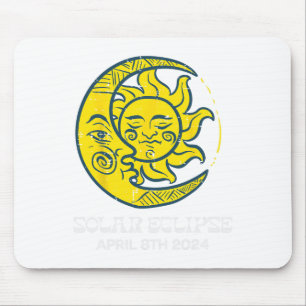 Moon Sun Solar Eclipse 2024 Totalität 8. April Fra Mousepad
