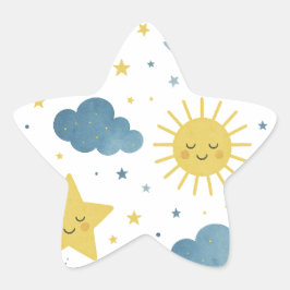 Moon, Sun & Stars Celestial Baby Shower Stern-Aufkleber