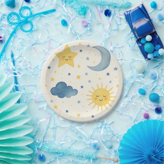 Moon, Sun, Stars & Cloud Baby Dusche Pappteller (Party)