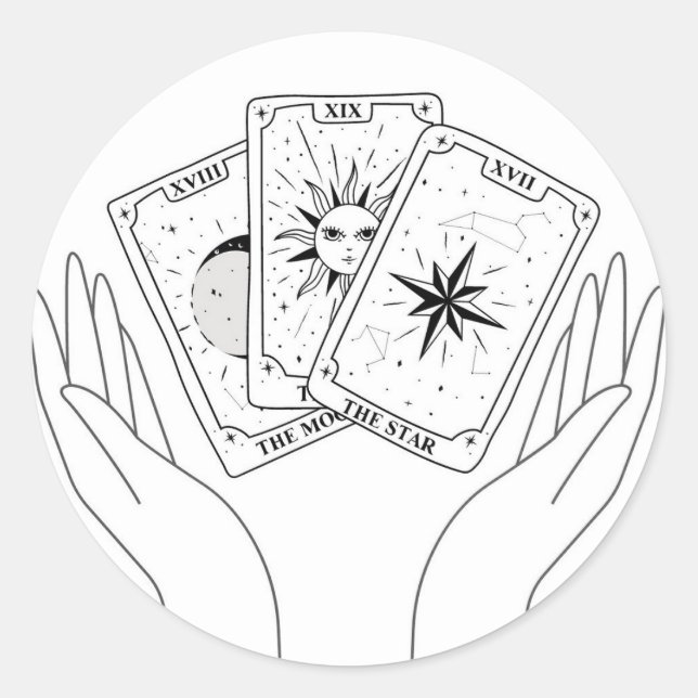 Moon, Sun und Star Tarot Sticker (Vorderseite)