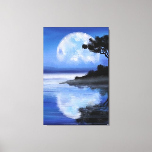 Moon Tales - Wasserfarbe Leinwanddruck (Vorderseite)