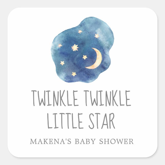 Moon Twinkle Twinkle Little Star Favor Sticker (Vorderseite)