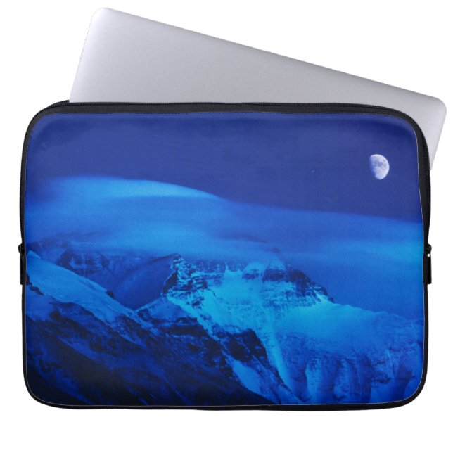 Moon über dem Mt. Everest Tibet, China Laptopschutzhülle (Vorderseite)