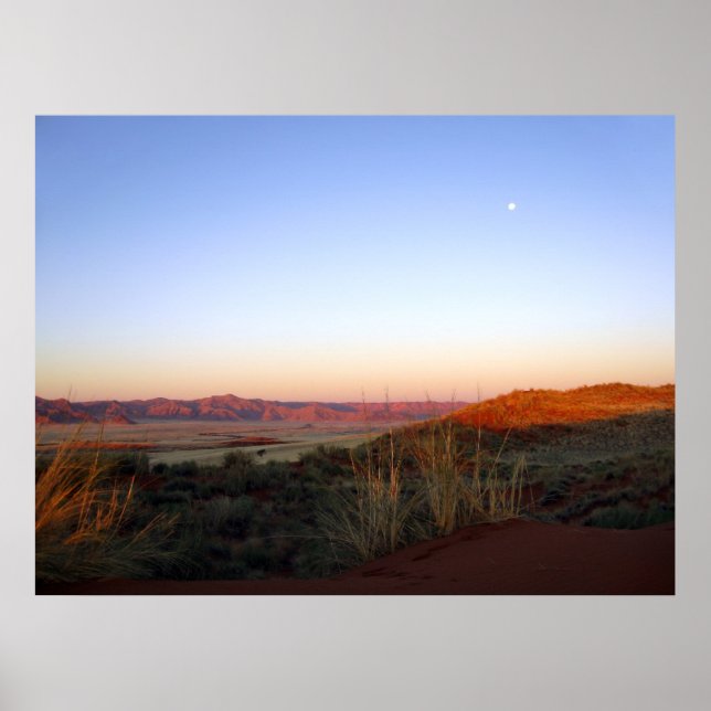 Moon über der Wüste Namib Poster (Vorne)