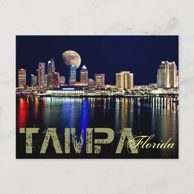 MOON ÜBER TAMPA BAY ! POSTKARTE (Vorderseite)