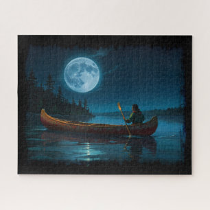 Moon über Vancouver Island und Canoe Puzzle