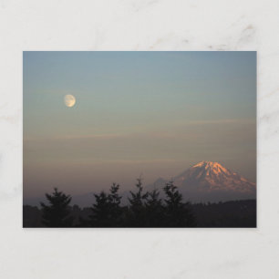 Moon und Berg Ranier auf Postkarte