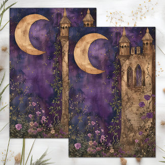 MOON UND CASTLE DECOUPAGE TISSUPAPIER SEIDENPAPIER