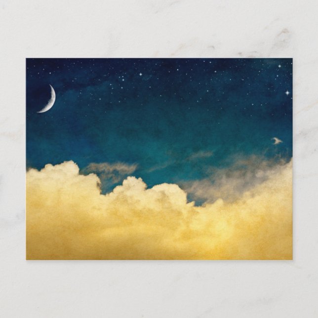 Moon und Cloudscape Postkarte (Vorderseite)