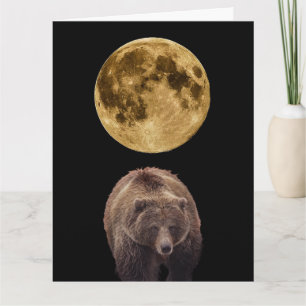 MOON UND GRIZZLY BÄREN GLÜCKLICH GROSSE GEBURTSTAG KARTE