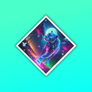 Moon und Panther Holographic Neon farbenfroh   Serviette