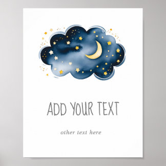 Moon und Stars hinzufügen Text-Zeichen Poster