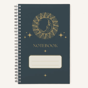 Moon und Stars Vintag Notizbuch