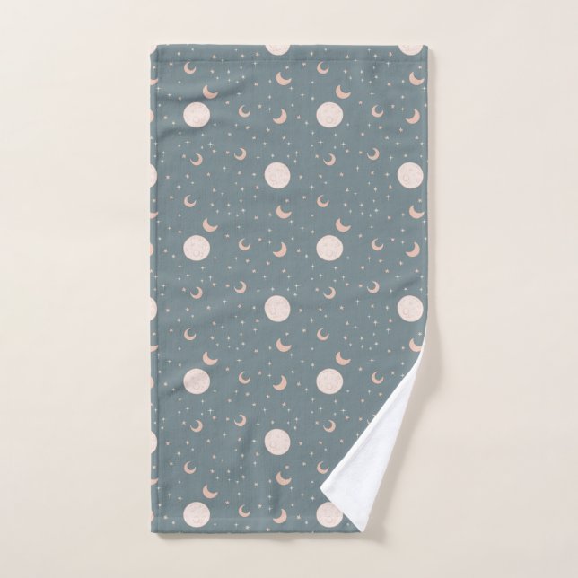 Moon und Sterne - blau Handtuch (Handtuch)