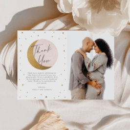 Moon und Sterne Foto Babydusche Dankeskarte