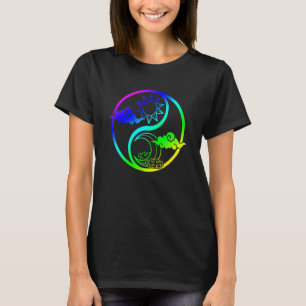 Moon und Sun Om Tree of Life Buddhist Mandala Yin T-Shirt