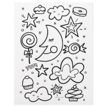 Moon- und Süßigkeiten-Farbseite