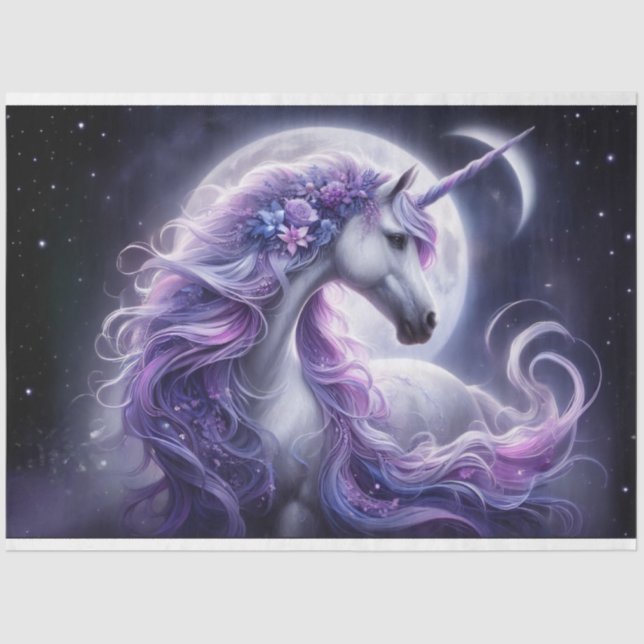 Moon Unicorn Tissue Paper Seidenpapier (Vorderseite)