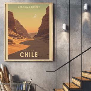 Moon Valley Magic – Vintage Atacama-Wüste Poster