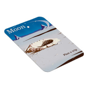 Moon - Vintages Reiseplakat Sci-fi Magnet