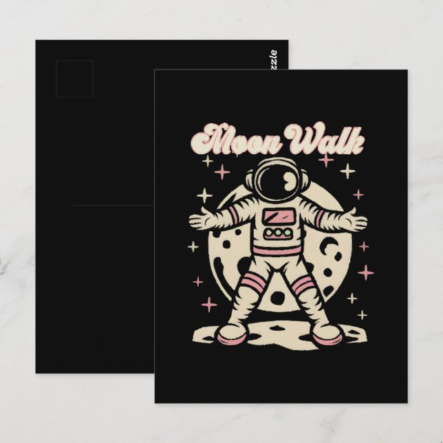 Moon Walk Astronout Postkarte (Vorne/Hinten)