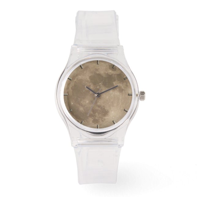 Moon Watch Full Moon Wrist Astronomie Geschenke be Armbanduhr (Vorderseite)