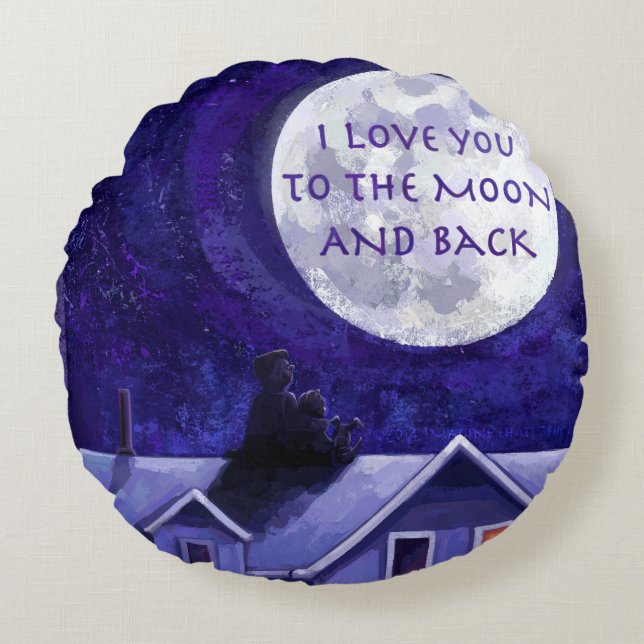 Moon Watch Rundes Kissen (Vorderseite)