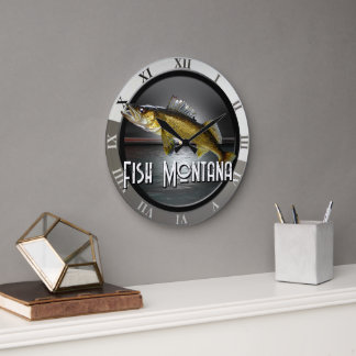 Moon Water & Walleye Pike Große Wanduhr