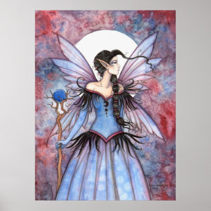 Moon Winter Mystical Fairy Fantasy Art Poster