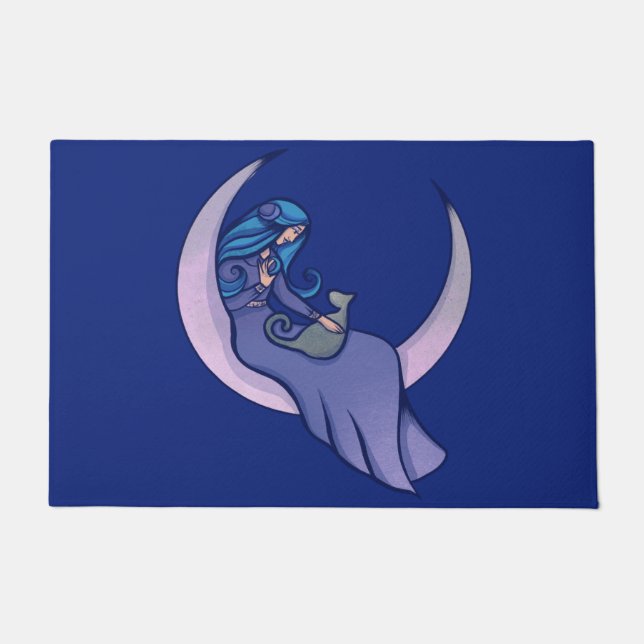 Moon Witch MoonChild Pagan Wicca Kunst, Dichtung u Fußmatte (Vorderseite)