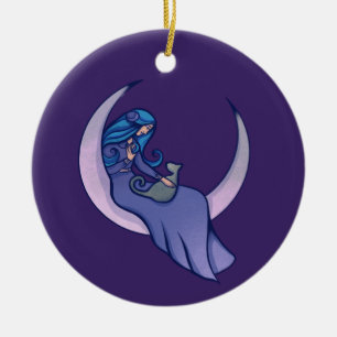 Moon Witch MoonChild Pagan Wicca Kunst, Dichtung u Keramik Ornament