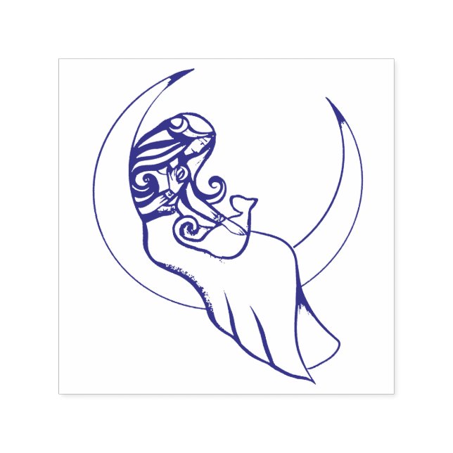 Moon Witch MoonChild Pagan Wicca Kunst, Dichtung u Permastempel (Design)