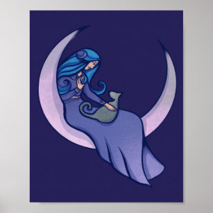 Moon Witch MoonChild Pagan Wicca Kunst, Dichtung u Poster