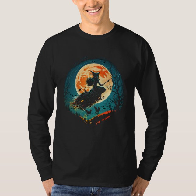 Moon Witch Witchcraft Halloween  1 T-Shirt (Vorderseite)