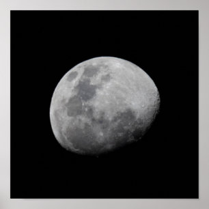 Moon with Black Sky Zambia Poster