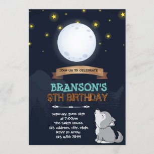 Moon Wolf Einladung zum Geburtstag