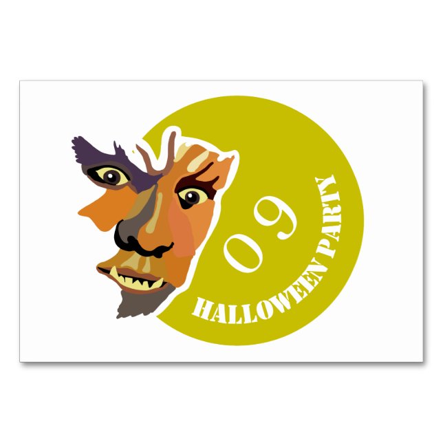 Moon Wolf, Halloween-Party Tischnummer (Vorderseite)