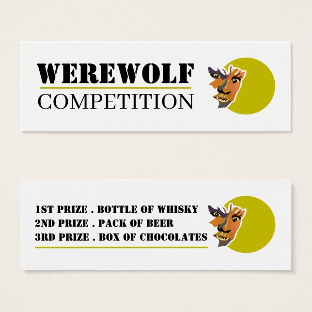 Moon Wolf, Halloween Wettbewerb Tickets (Vorne & Hinten)