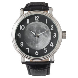Moon Wrist Watch – Black Night Sky Space Timepiece Armbanduhr