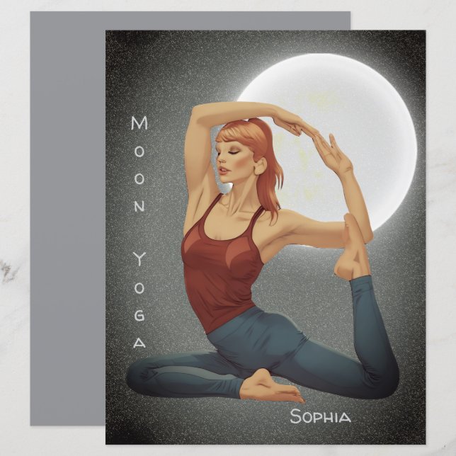 Moon Yoga Quote Gray Personal Scrapbook (Vorne/Hinten)