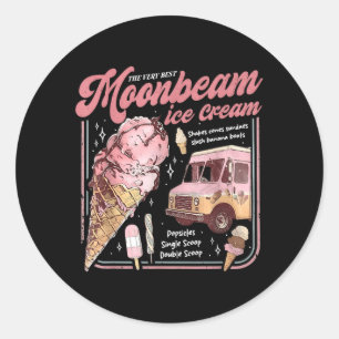 Moonbeam-Eiscreme-Wagen Vintage Retro Runder Aufkleber