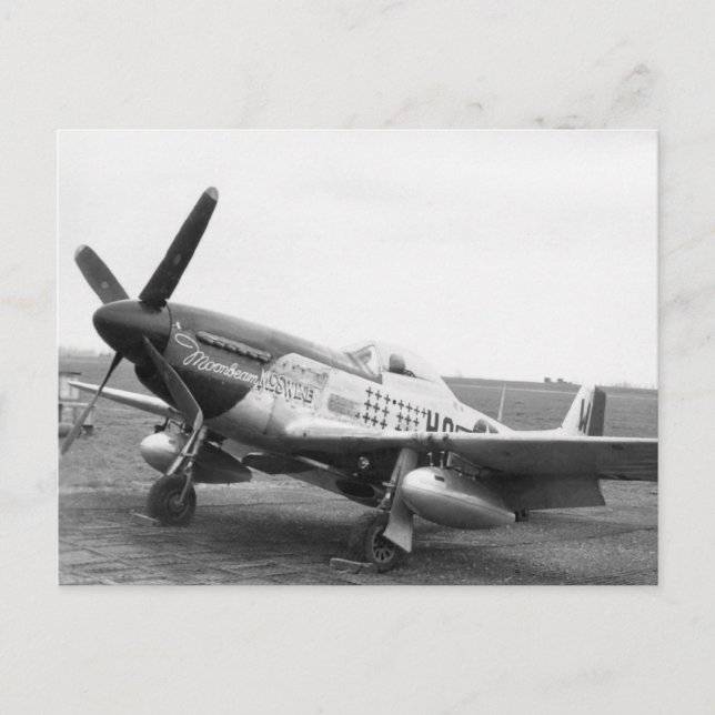 'Moonbeam McSwine' P51 Mustan, USAAF WW2 Postkarte (Vorderseite)