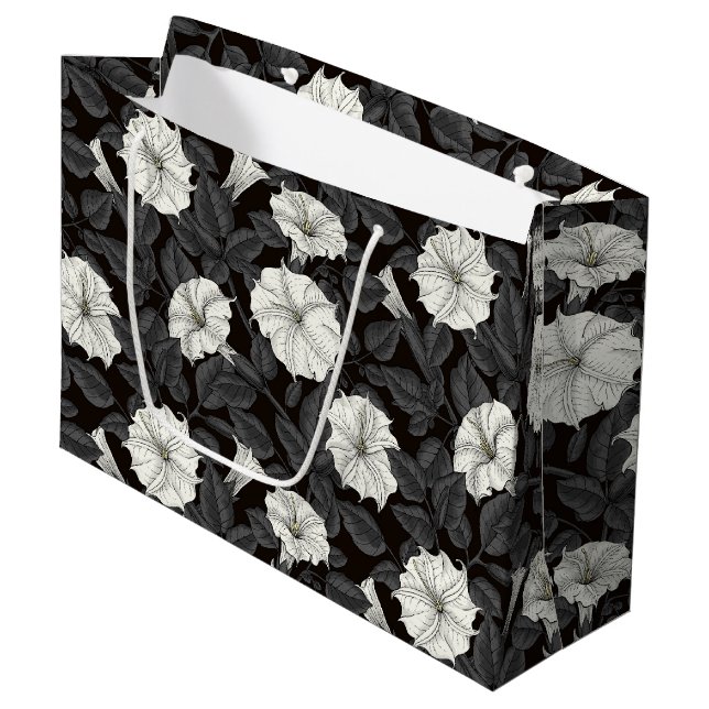 Moonblumen Große Geschenktasche Geschenktüte (Vorderseite Schrägansicht)