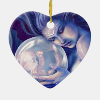 Moonborn - Meerjungfrau und Baby Keramikornament