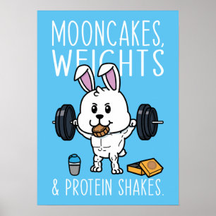 Mooncakes, Weiße und Eiweißshakes, Funny Gym Poster