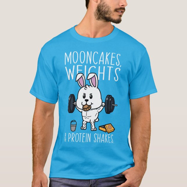 Mooncakes, Weiße und Eiweißshakes, Funny Gym T-Shirt (Vorderseite)