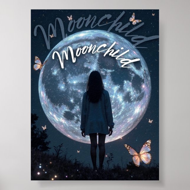Moonchild - Celestial Girl with Moon Poster (Vorne)