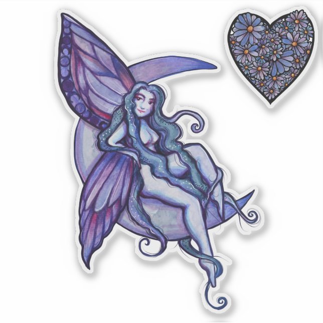 MoonChild Fairy Moon Fee Art Fee Aufkleber (Vorderseite)