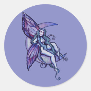 MoonChild Fairy Moon Fee Art Fee Runder Aufkleber