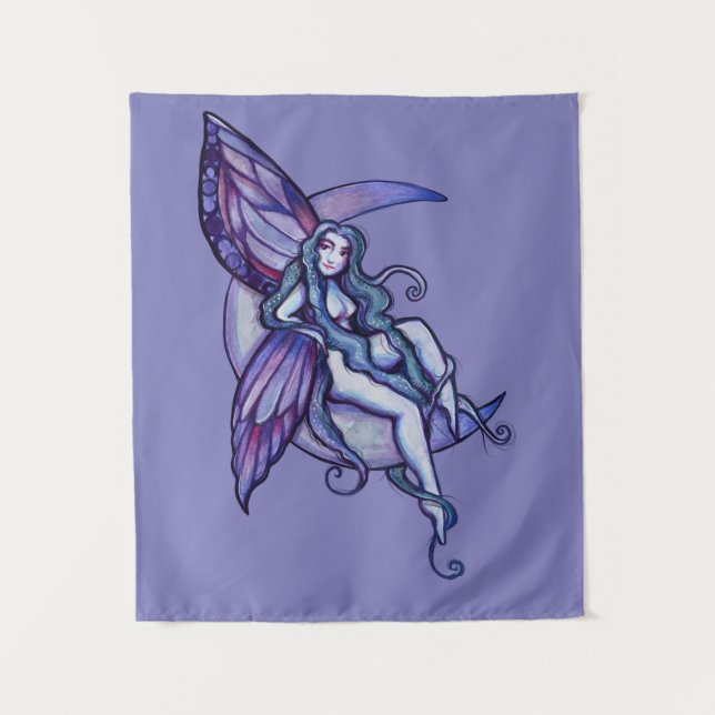 MoonChild Fairy Moon Fee Art Fee Wandteppich (Vorderseite)